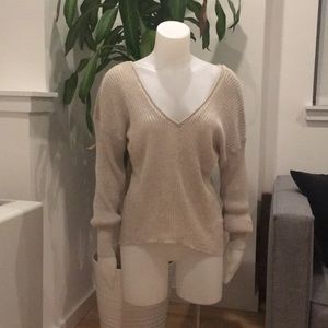 Zara sz Small Double V Knit sweater, Silver